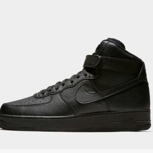 NIB Nike Air Force 1 High 07 Men's Black Leather High-Tops black/black